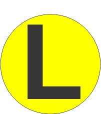 Fouroescent Circle or Square Label Alphabetic letter L